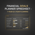 Financial Goals Planner Spreadsheet – 1-Year & 5-Year Planning